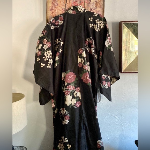 NWT VINTAGE JAPANESE KIMONO ROBE OVERSIZED KIMONO SLEEVE MAXI DRESS ROBE OSFM - Picture 6 of 16
